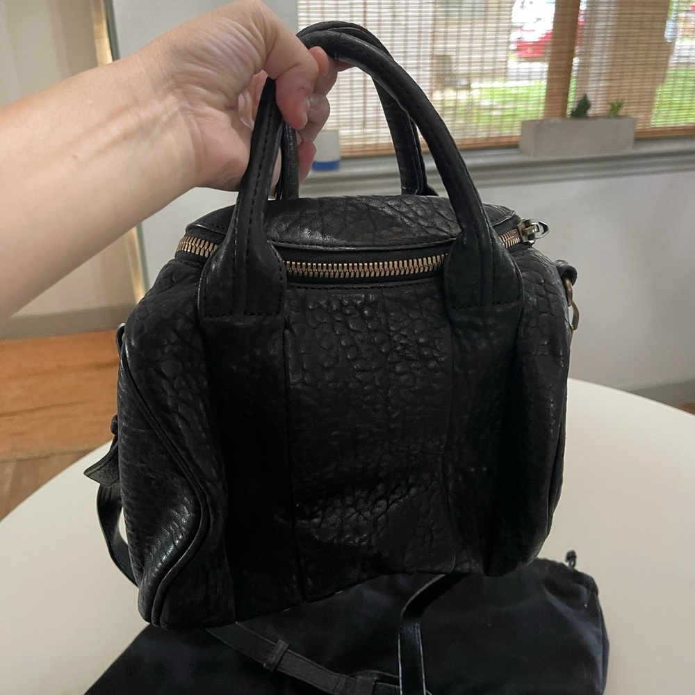 Pebbled Lambskin Rockie Black Pale Gold Hardware